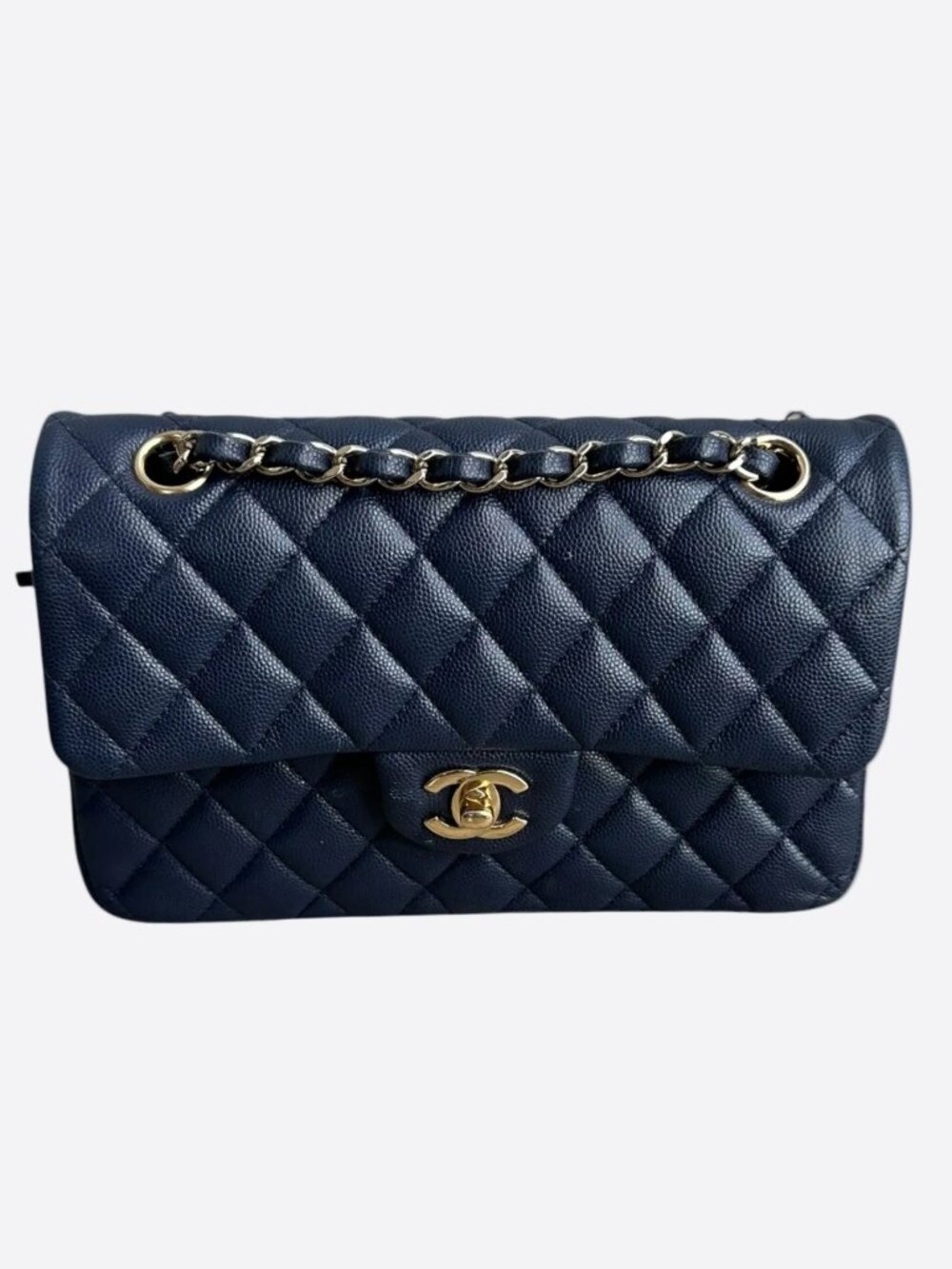 Chanel Navy Blue Caviar Quilted Medium Flap Bag